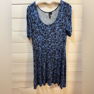 Cappuccino – Blue & Black Pattern Dress XL